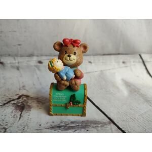 1991 Ornament Teddy Bear Doll /Chest Merry Christmas to a Fine Daughter NO BOX